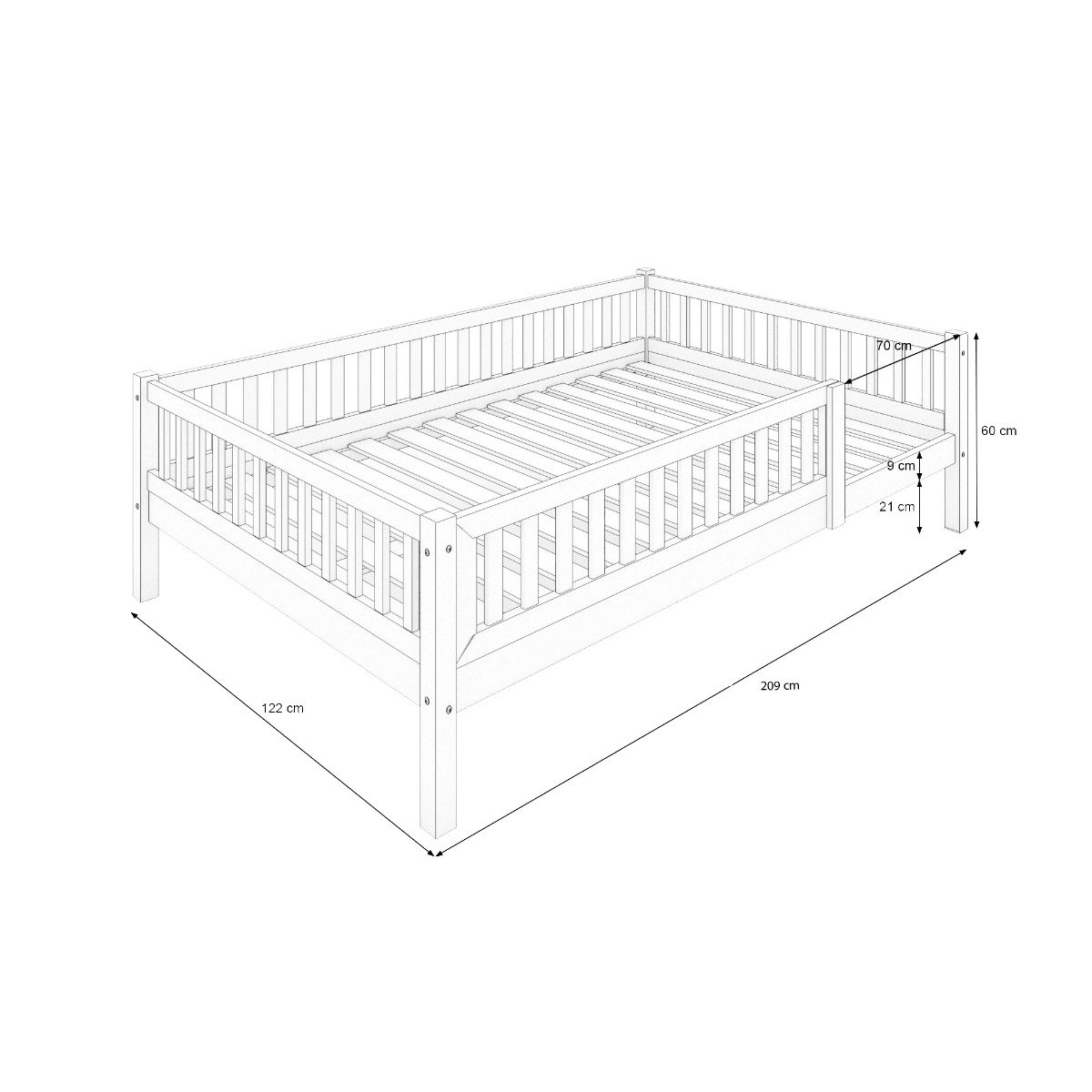 Einzelbett Lilly 120x200, natur