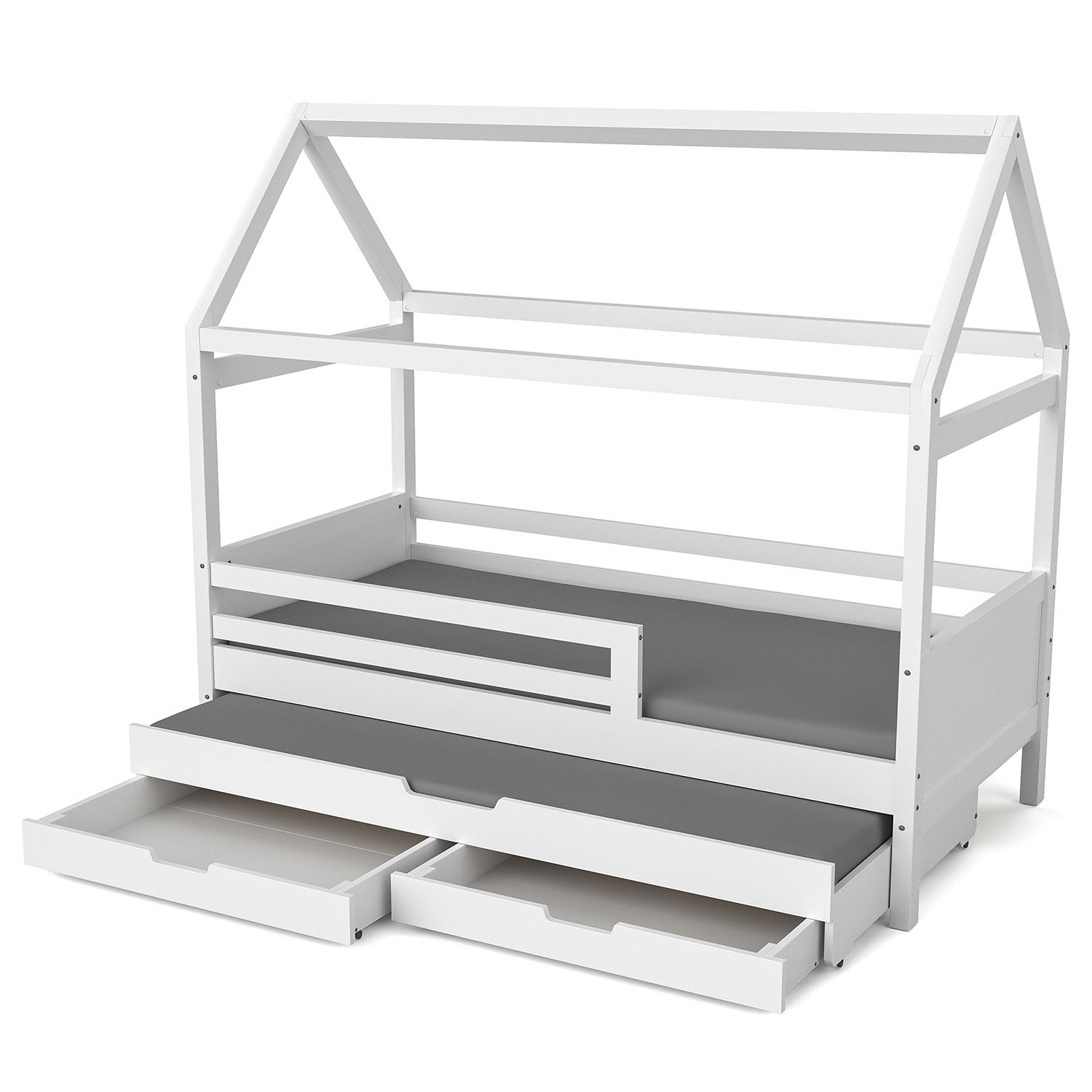 Łóżko domek Maya z łóżkiem dla gości i skrzynią na pościel