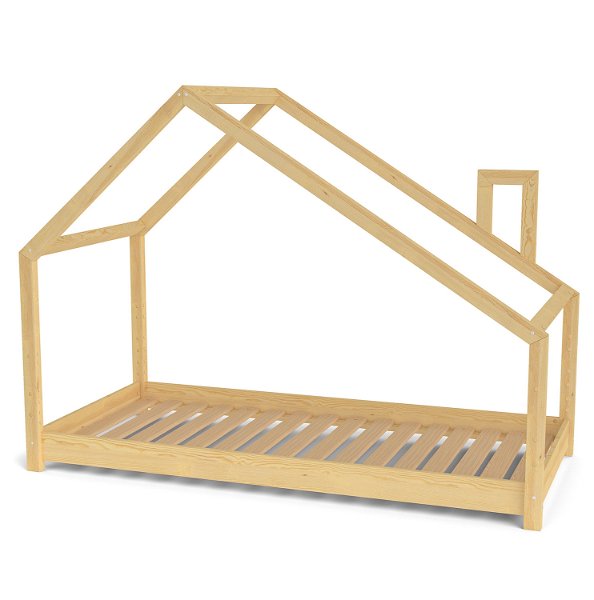 Łóżko domek Milo naturalna sosna 120x200cm