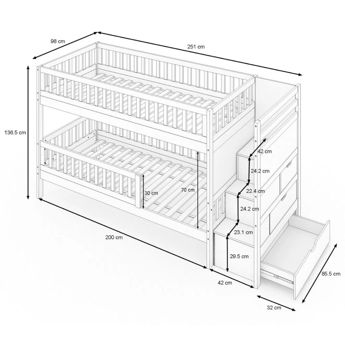Łóżko piętrowe Eddy