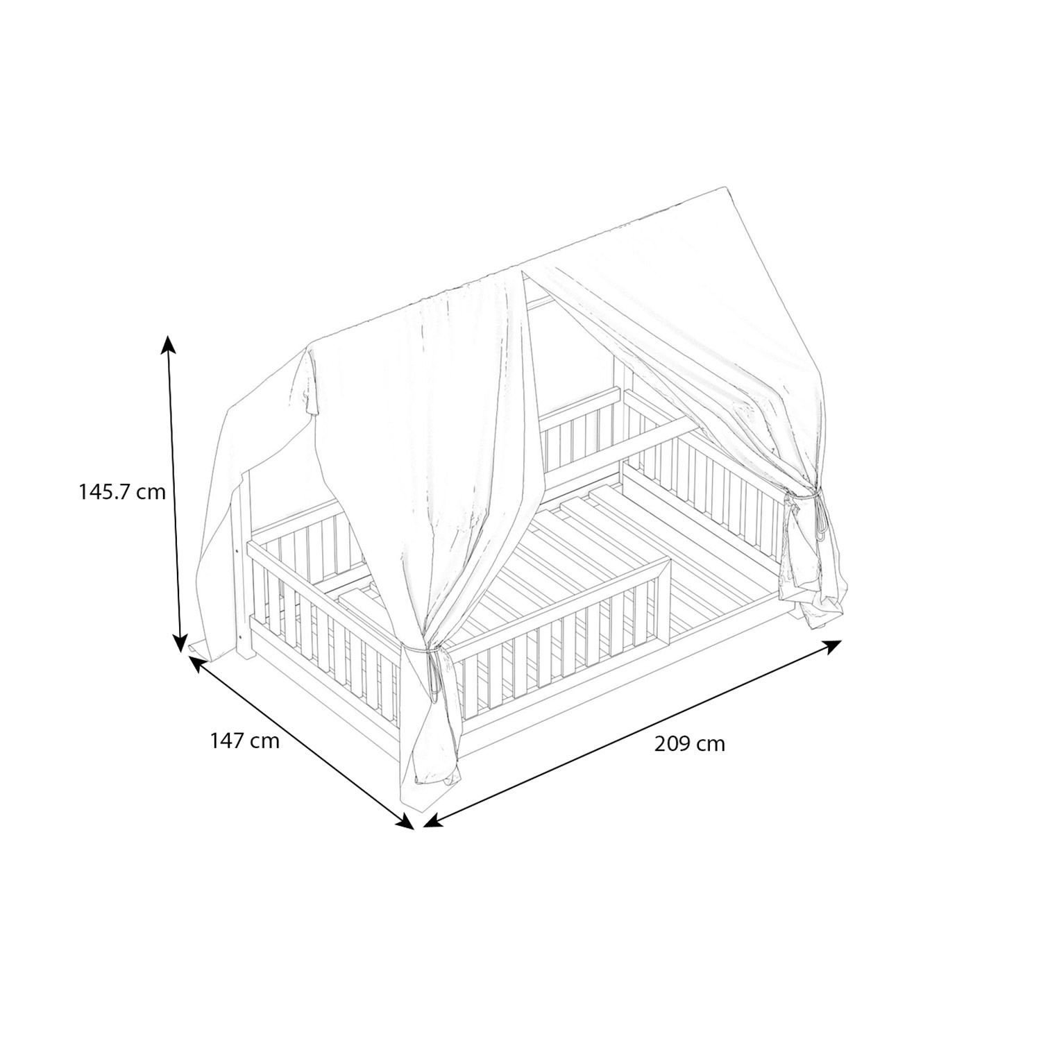 Łóżko domek Lilly biały 140x200cm
