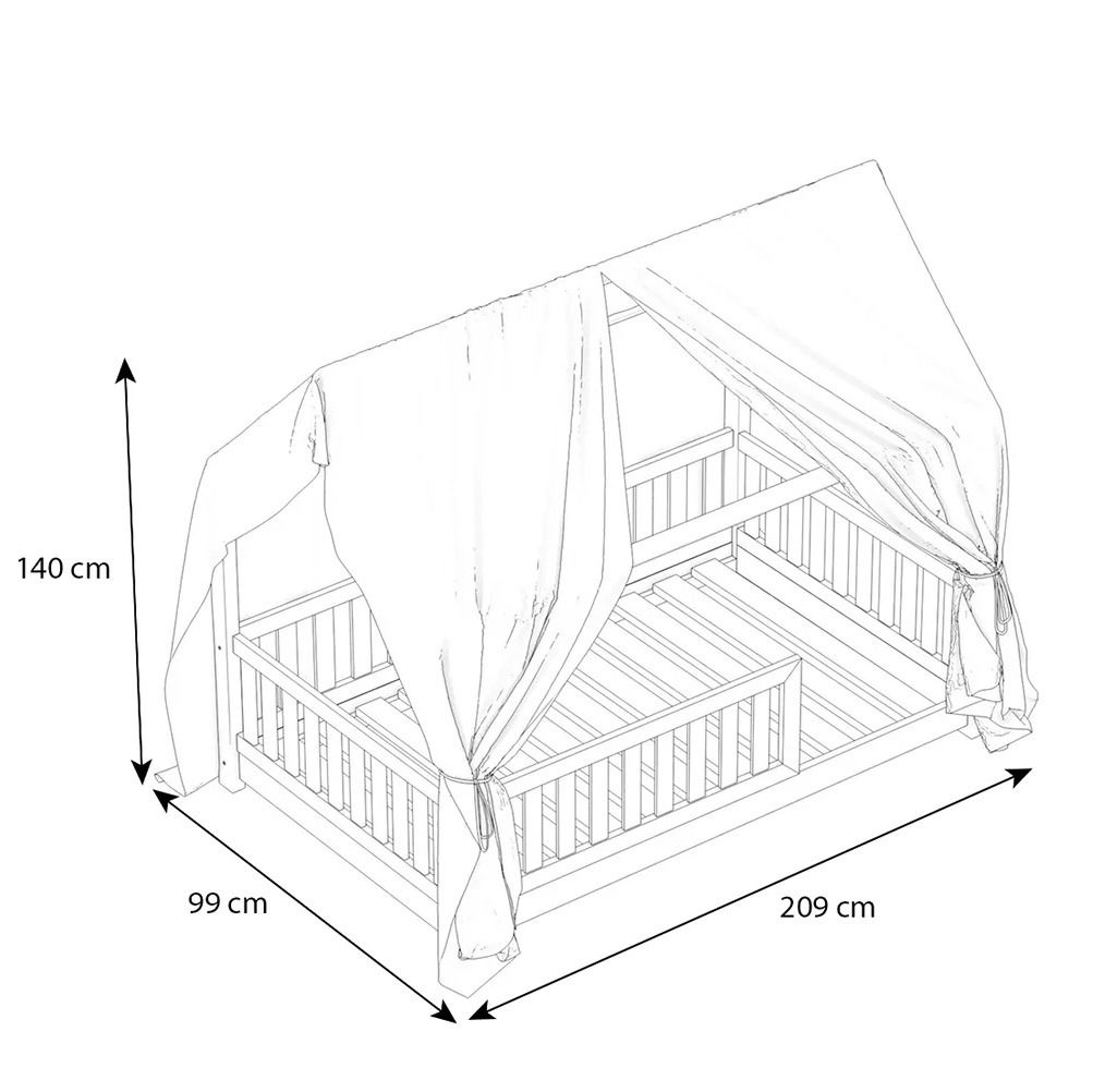 Łóżko domek Lilly w kolorze białym (90 x 200cm)