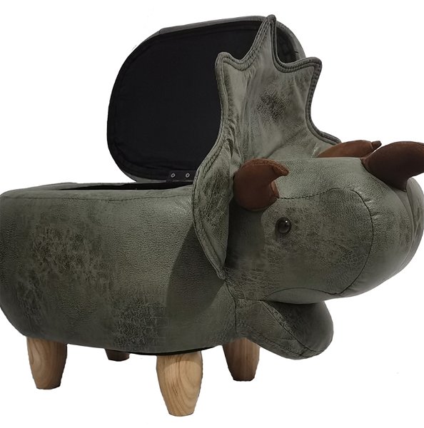 Stołek MyAnimalCube ze schowkiem dinozaur Danny zielony