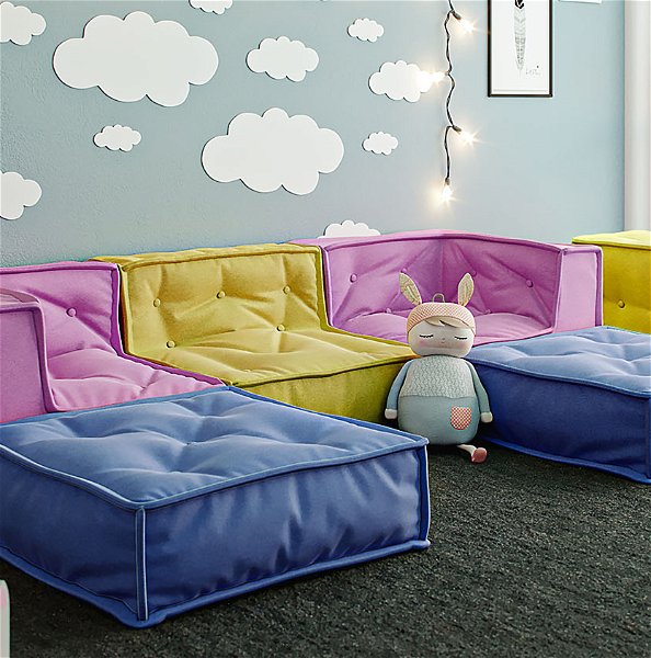 Sofa dziecięca MyColorCube - kolorowy 6-częściowy zestaw B