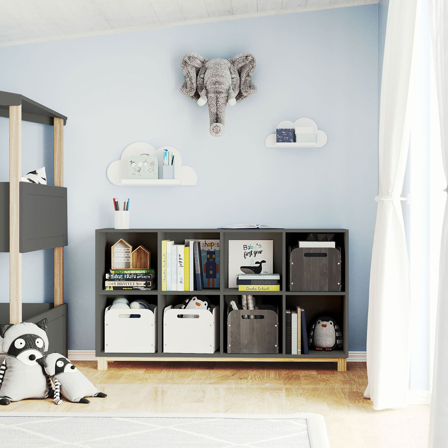 Półka Cory Kompakt 4 x 2, antracytowy