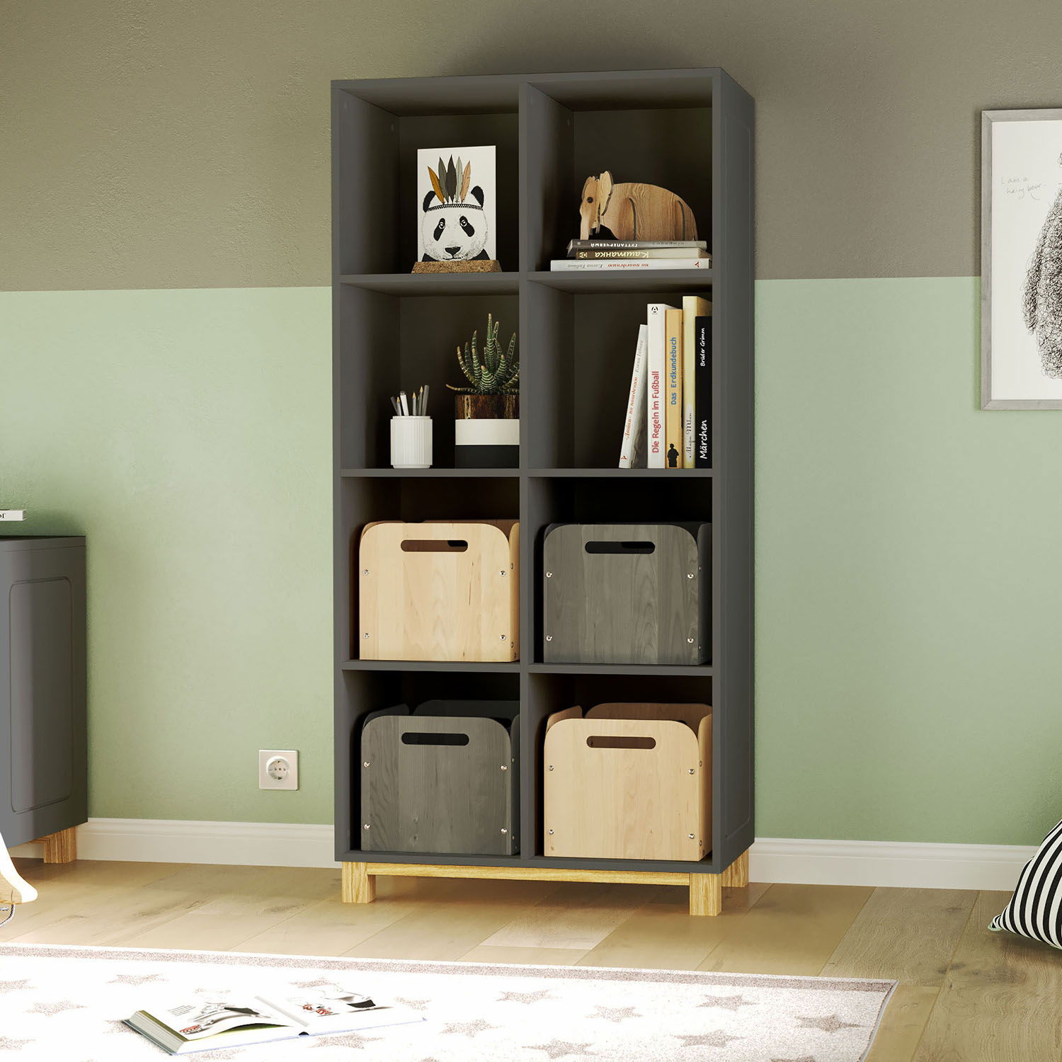 Półka Cory Kompakt 2 x 4, antracytowy