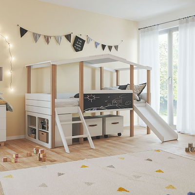 Łóżko domek Cory biały/sosnowy 90 x 200 cm Łóżko domek Cory biały/sosnowy 90 x 200 cm