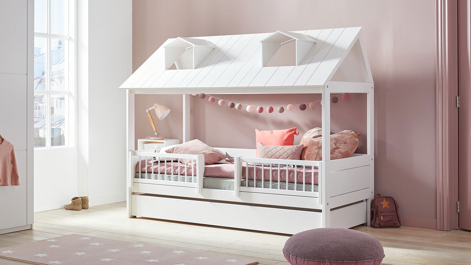 Łóżko domek Beachhouse (Listwy do łóżek, 90 x 200cm)