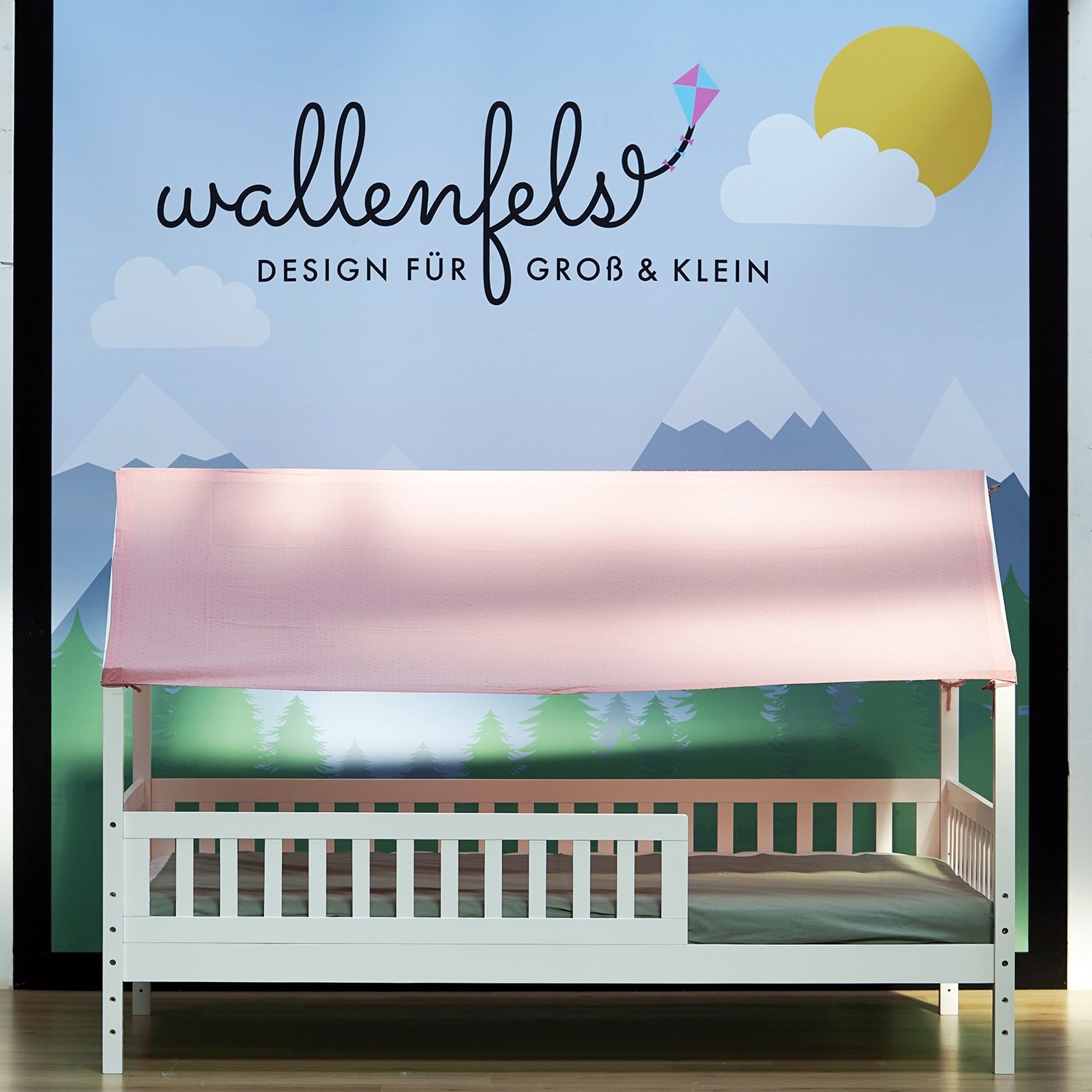 Betthimmel- Plumetis Rose thé / Altrosa kurz geschnitten für Hausbett Maya/Lilly/Sara ( 90x 200cm )