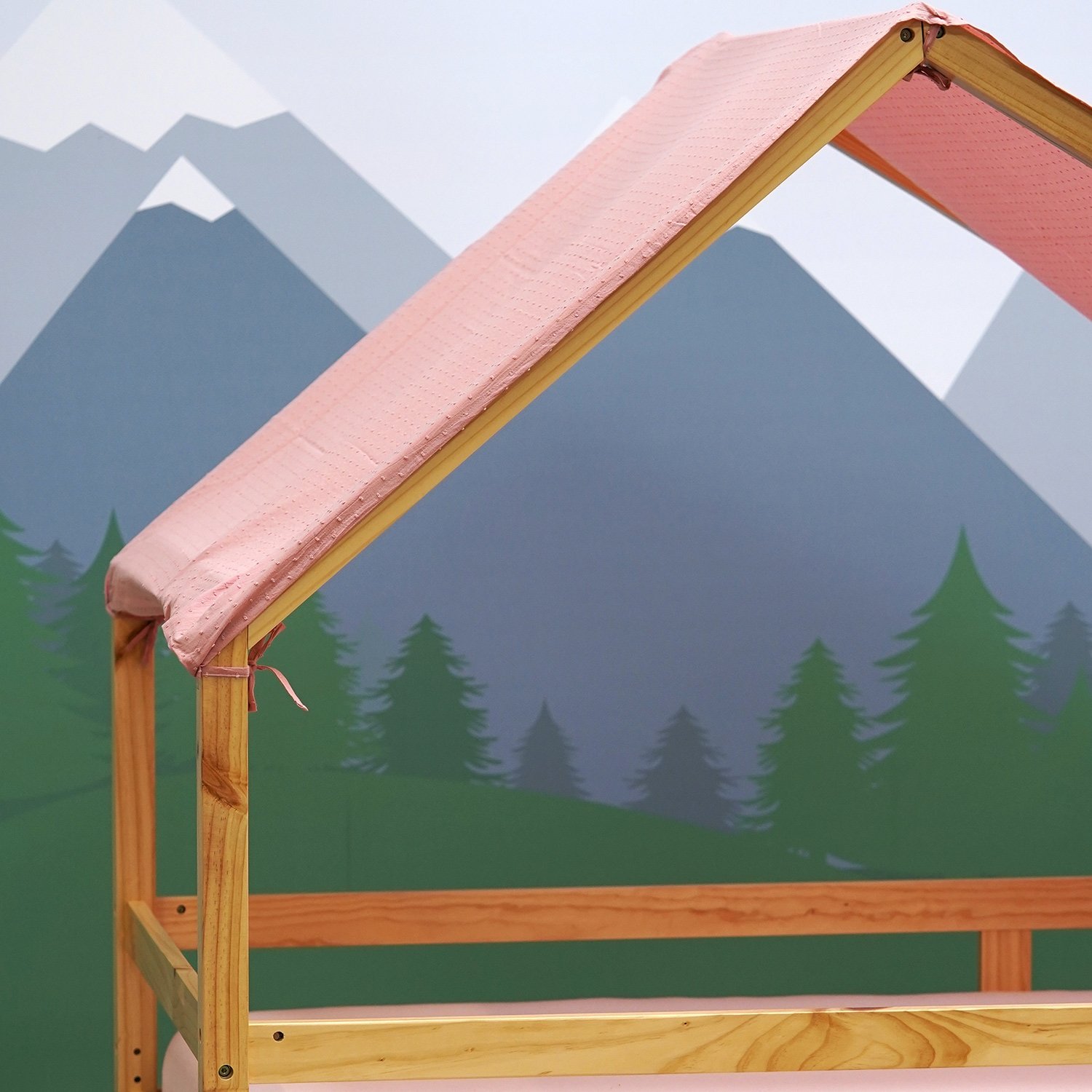 Betthimmel in Altrosa für Hausbett Milo, kurz geschnitten (90x200)