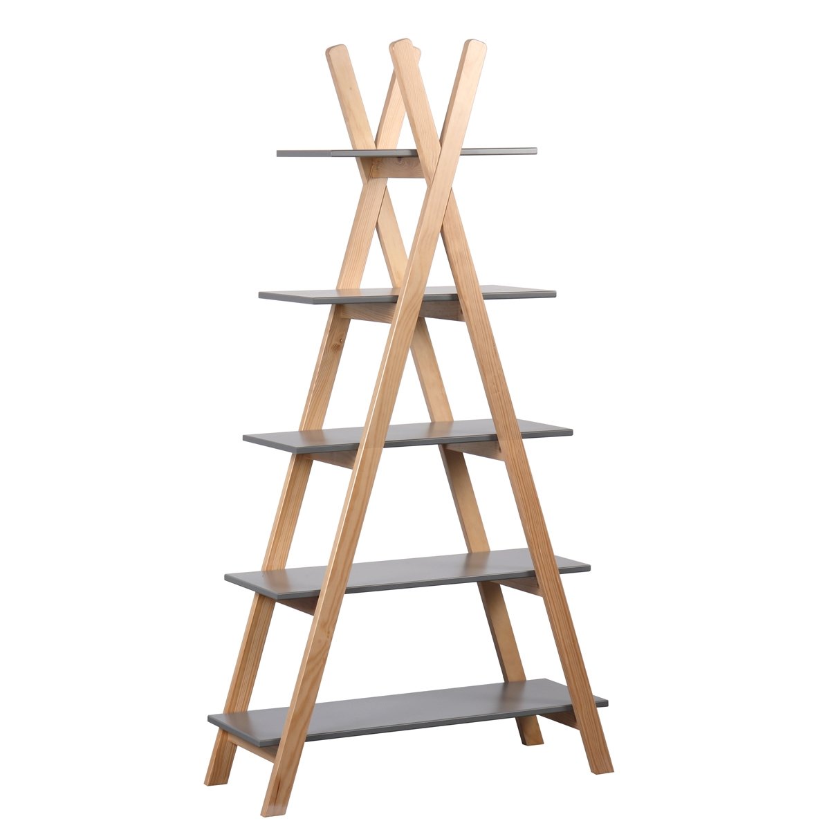 Regał Tipi Ponca naturalny / szary