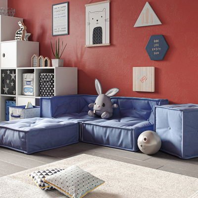 Kindersofa-Kombination C blau, 4-teilig Kindersofa-Kombination C blau, 4-teilig