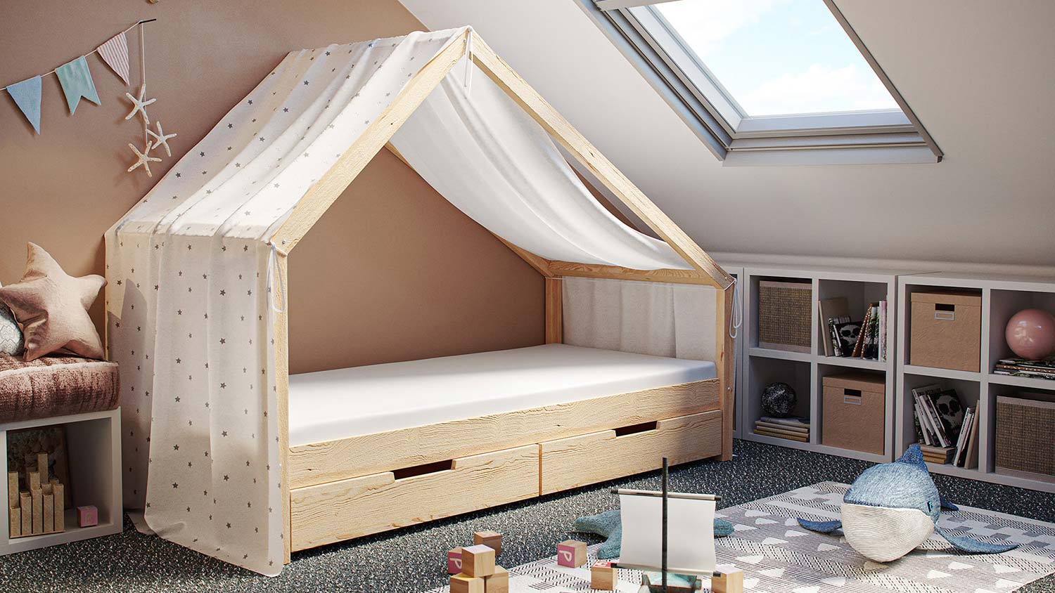 Baldachim do łóżka Domek Milo