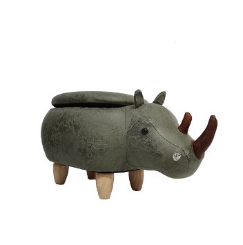 Stołek MyAnimalCube ze schowkiem nosorożec Nils zielony