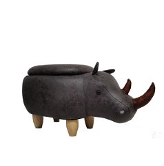 Stołek MyAnimalCube ze schowkiem nosorożec Nils szary