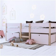 Łóżko koja Finn w kolorze różowym z 2 wysuwanymi skrzyniami na pościel *model wycofywany z produkcji*